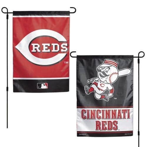 Cincinnati Reds 2 Sided Garden Flag Double Logo heartlandflags