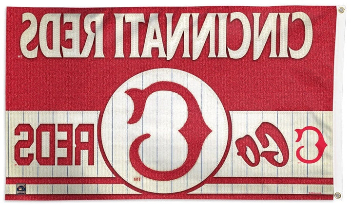 Cincinnati Reds Flag 3x5 Retro Logo Field Of Dreams heartlandflags