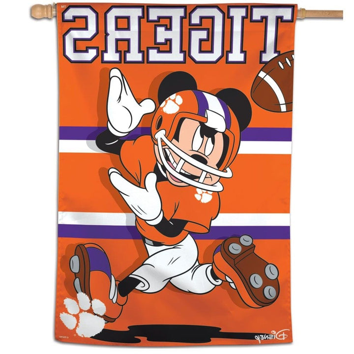 Clemson Banner Mickey Mouse Tigers Football House Flag heartlandflags