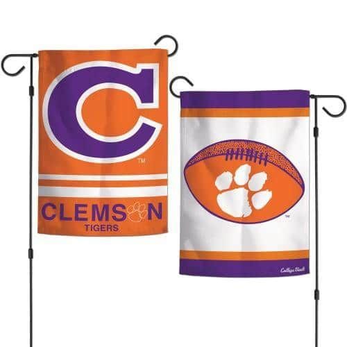 Clemson Garden Flag 2 Sided Tigers Football Vintage Classic Logo heartlandflags