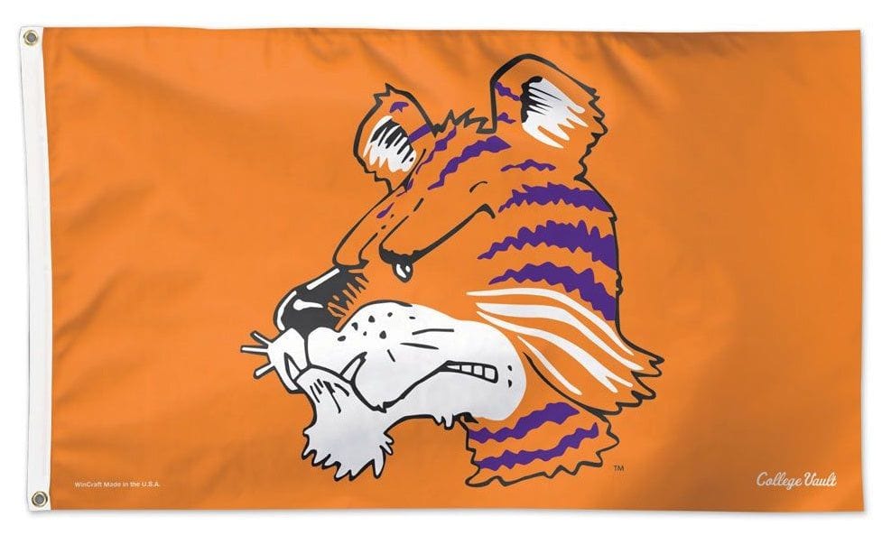 Clemson Tigers Flag 3x5 Throwback Logo heartlandflags