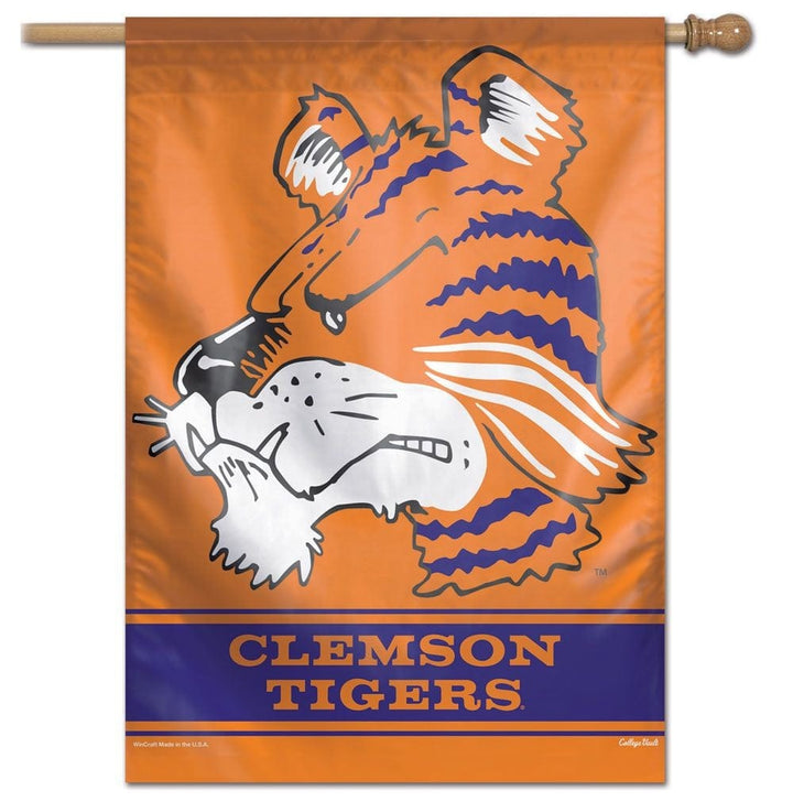 Clemson Tigers Flag Classic Retro Logo House Banner heartlandflags