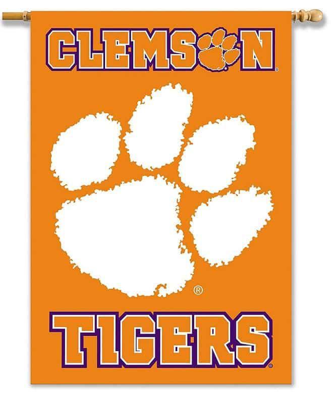 Clemson Tigers Flag PAW Logo 2 Sided House Banner heartlandflags