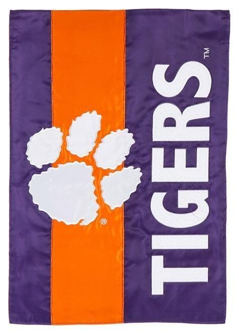 Clemson Tigers Garden Flag 2 Sided Applique Logo heartlandflags