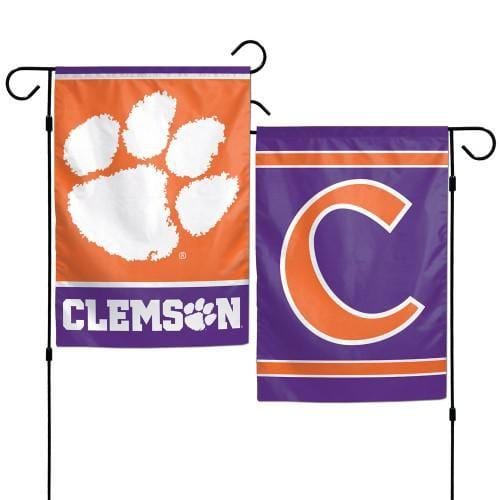 Clemson Tigers Garden Flag 2 Sided Double Logo heartlandflags