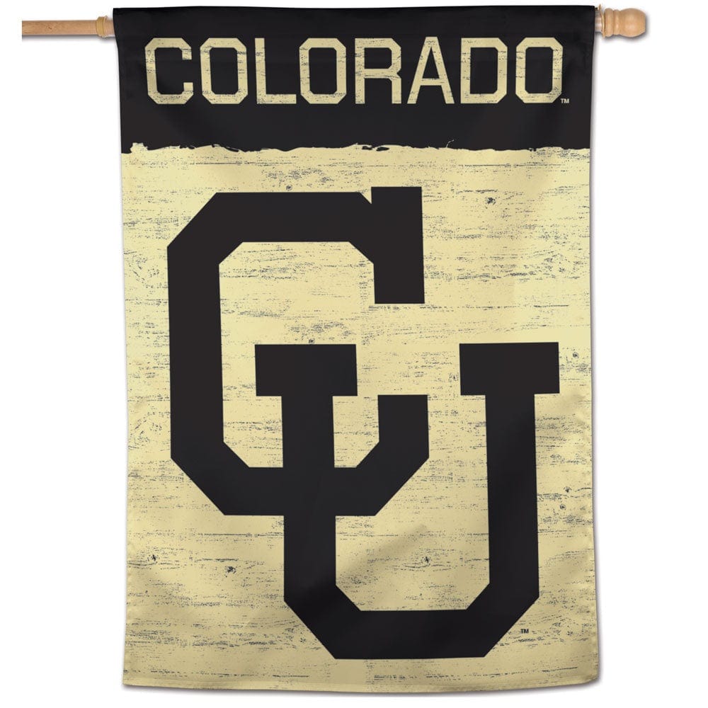 Colorado Buffaloes Flag Vintage CU Logo Vertical Banner heartlandflags