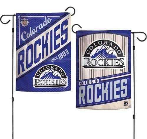 Colorado Rockies Garden Flag 2 Sided Classic Logo Pinstripe heartlandflags