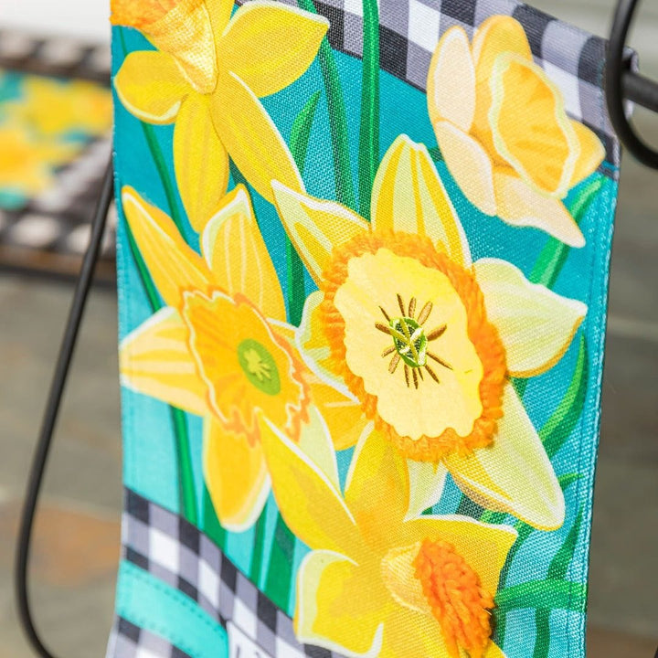 Daffodil Garden Spring Garden Flag 2 Sided Burlap heartlandflags