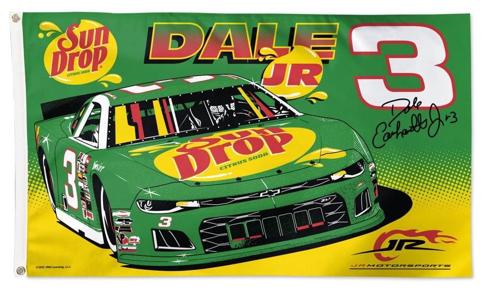 Dale Earnhardt Jr Flag 3x5 Sun Drop #3 Race Car heartlandflags