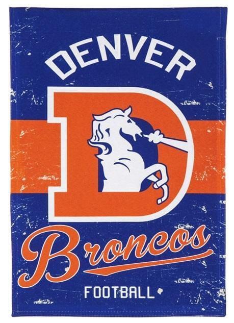 Denver Broncos Banner 2 Sided Vintage Distressed Logo heartlandflags