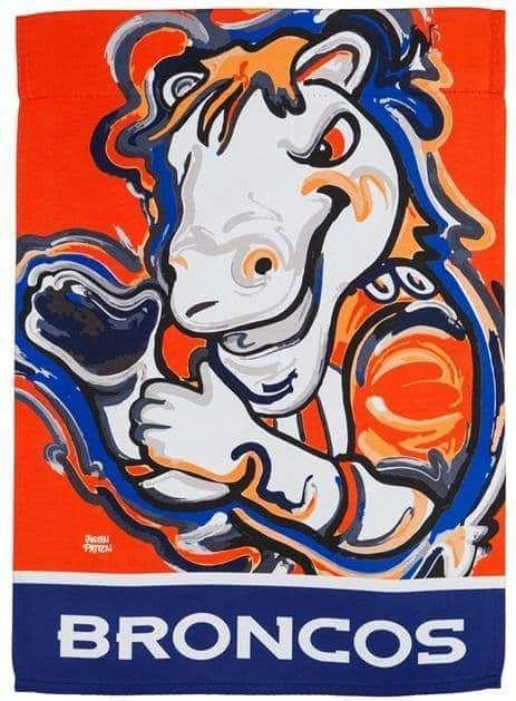 Denver Broncos Garden Flag 2 Sided Justin Patten heartlandflags