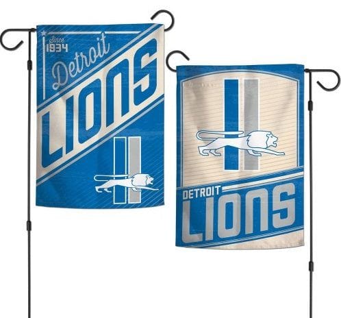 Detroit Lions Garden Flag 2 Sided Retro Classic Logo heartlandflags