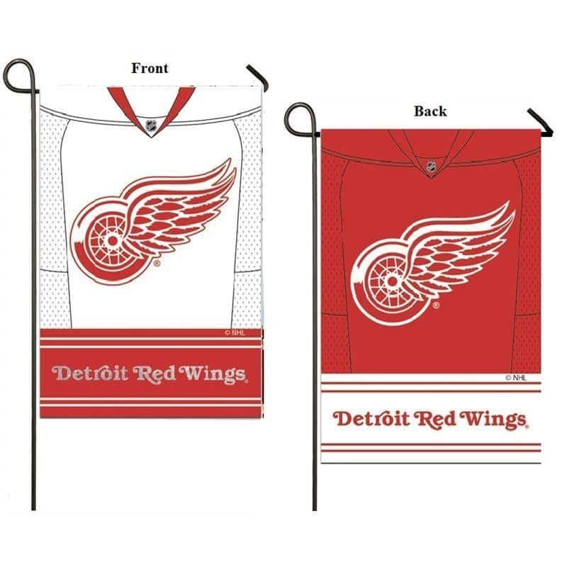 Detroit Red Wings 2 Sided Foil Jersey Garden Flag heartlandflags