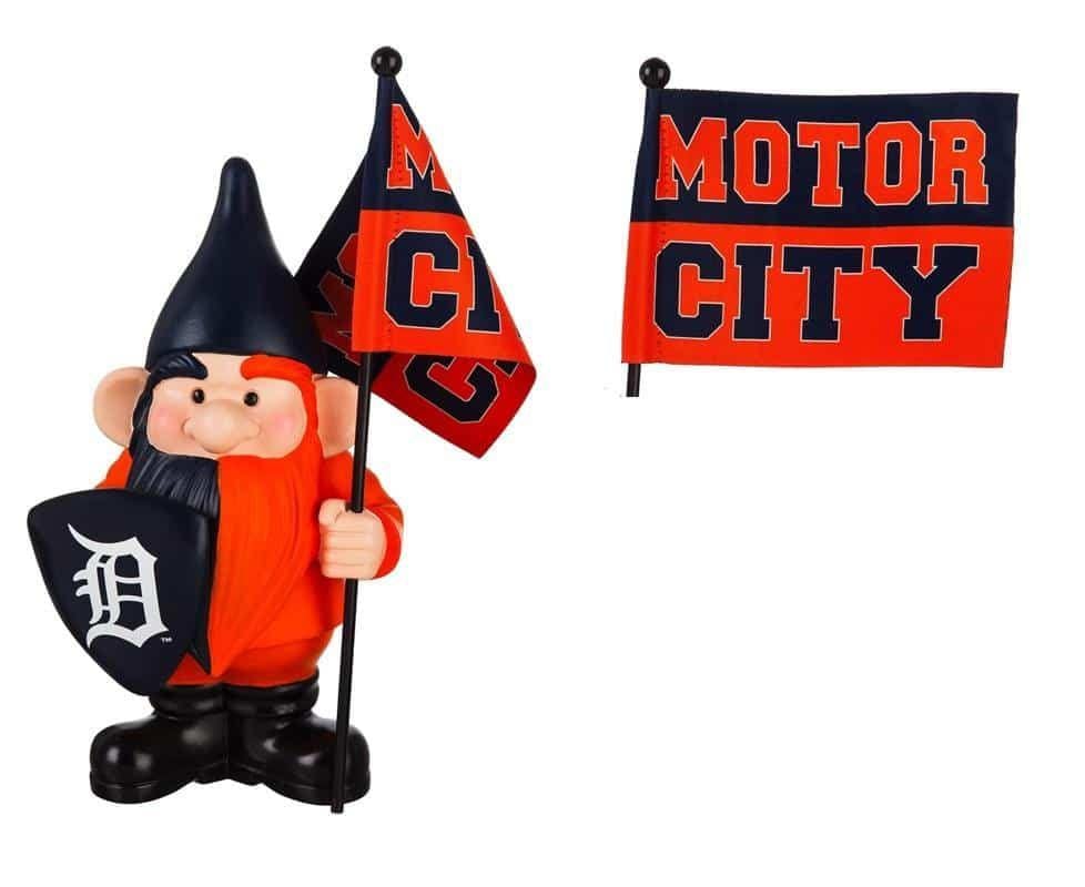 Detroit Tigers Gnome with Flag Motor City heartlandflags