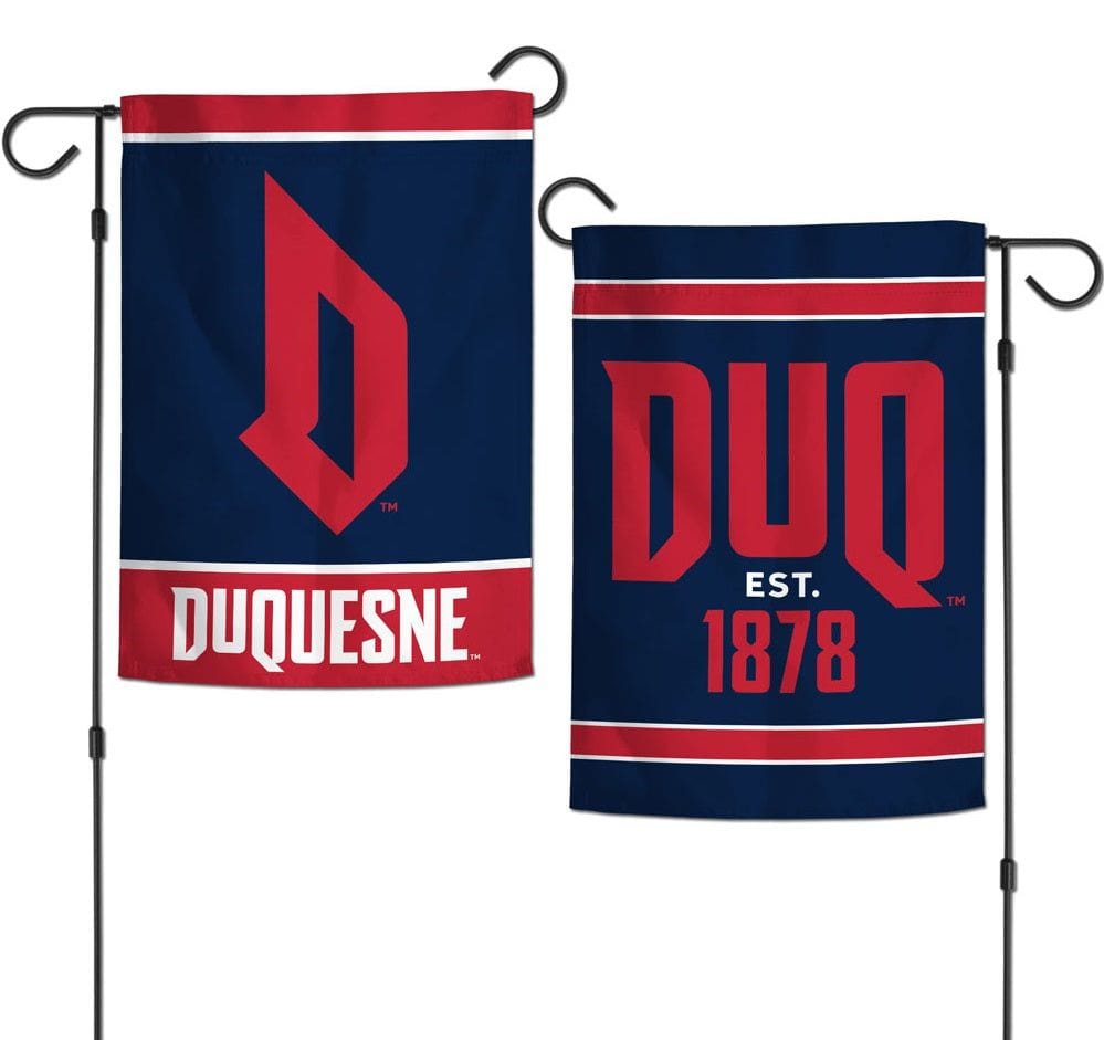 Duquesne Garden Flag 2 Sided Logo DUQ heartlandflags