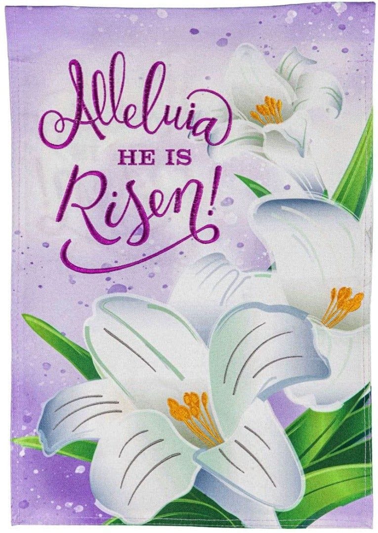 Easter Alleluia He Is Risen Garden Flag 2 Sided heartlandflags