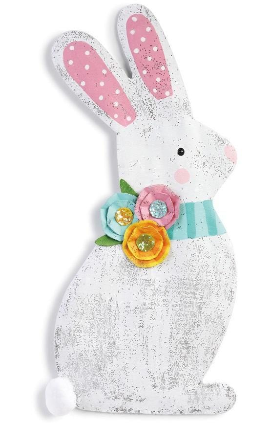 Easter Spring Peri Woltjer Bunny with Flowers Door Screen Hanger Decoration heartlandflags