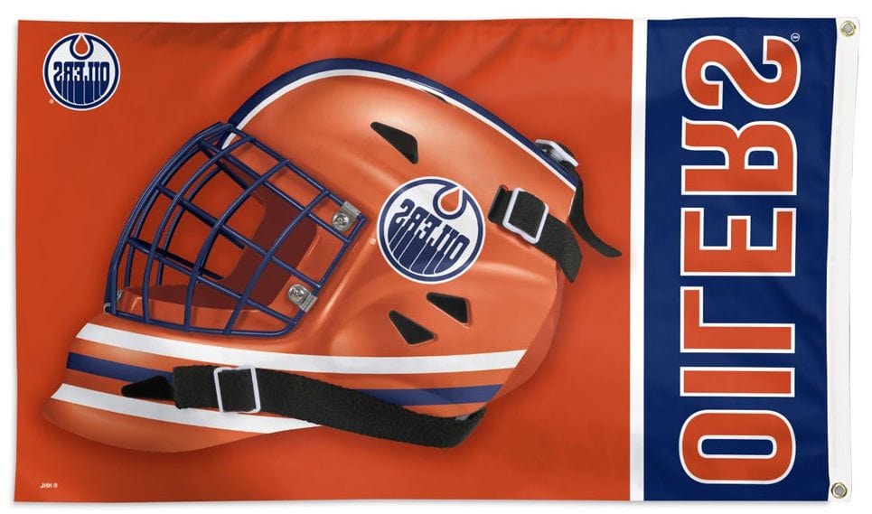 Edmonton Oilers Flag 3x5 Hockey Goalie Mask heartlandflags