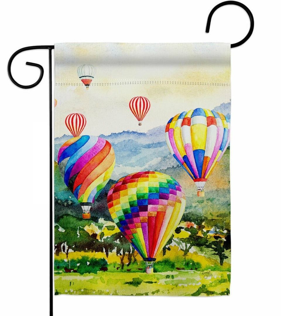 Escape Hot Air Balloon Garden Flag 2 Sided Decorative heartlandflags