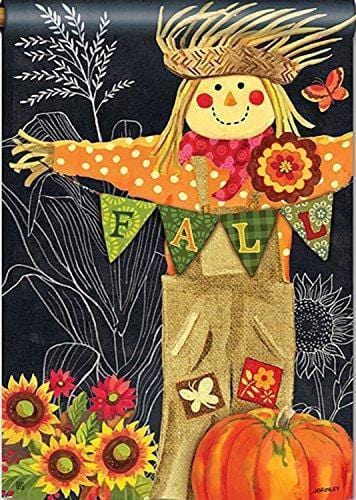 Fall Burlap Scarecrow Flag Sunflower House Banner heartlandflags