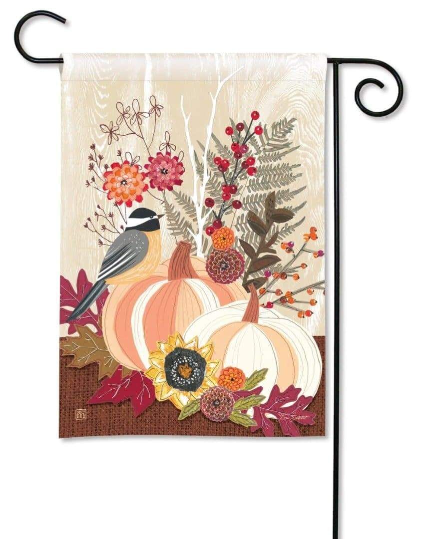 Fall Cut Flowers Garden Flag 2 Sided Pumpkins heartlandflags