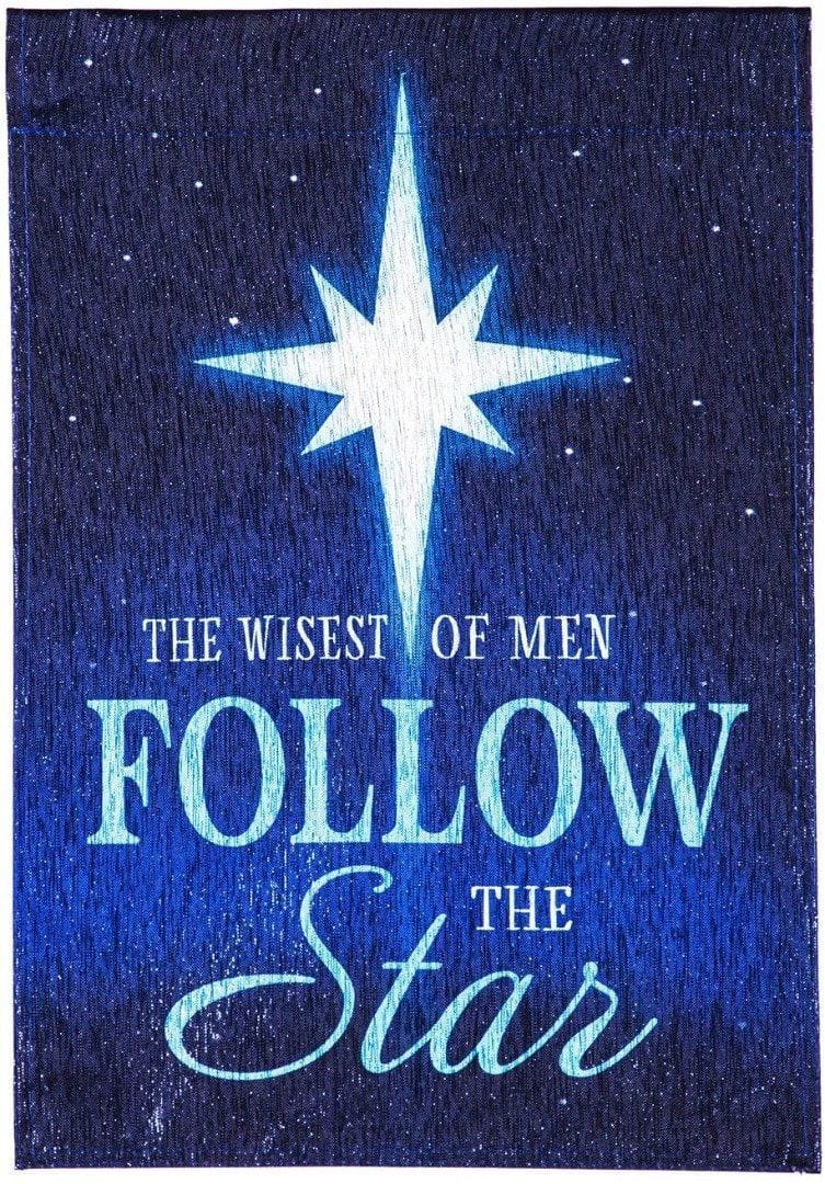 Follow The Star Garden Flag 2 Sided Glisten Christmas Religious heartlandflags