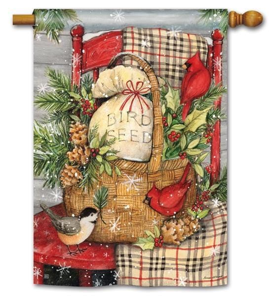 Front Porch Winter Banner Vertical House Flag heartlandflags