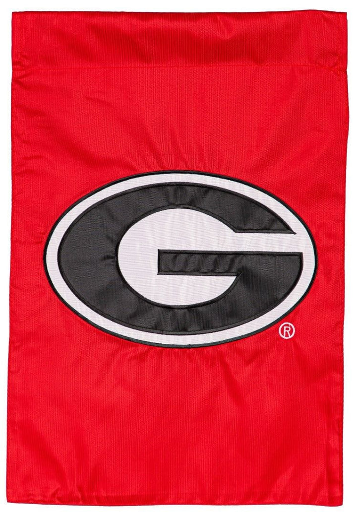 Georgia Bulldogs Red Garden Flag 2 Sided Applique Logo heartlandflags