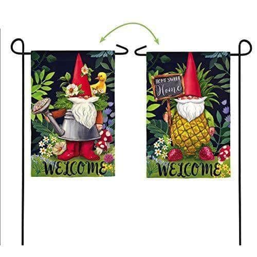 Gnomes in The Garden Decorative Garden Flag 2 Sided heartlandflags