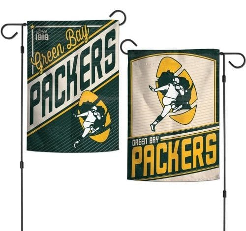 Green Bay Packers Garden Flag 2 Sided Retro Classic Logo heartlandflags