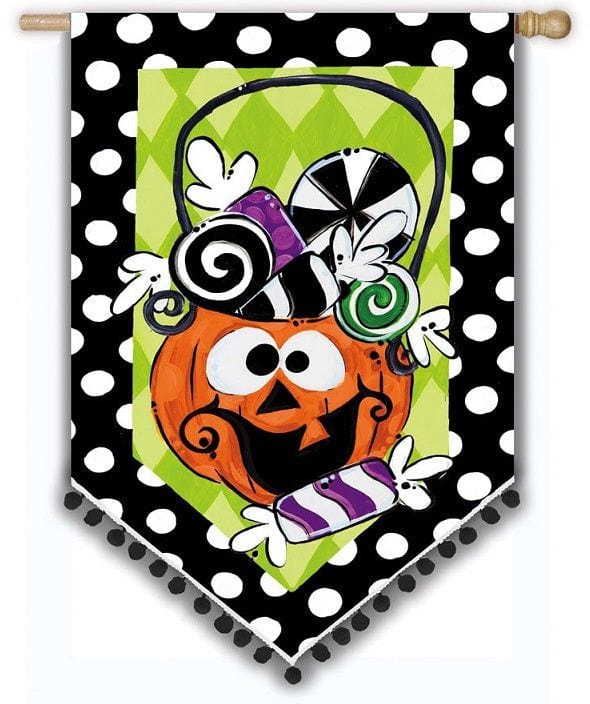 Halloween Candy Jack Flag 2 Sided House Banner Tom Tom heartlandflags