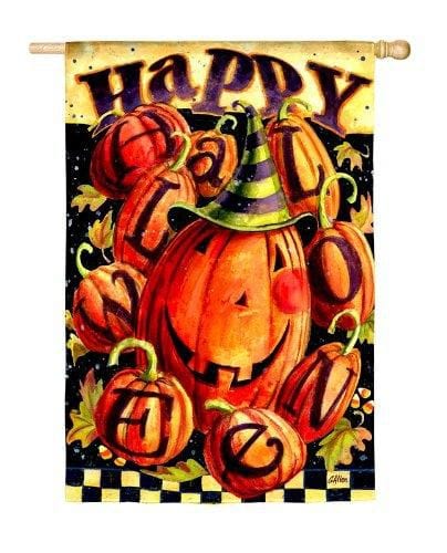 Happy Halloween Checks House Flag Decorative Banner heartlandflags