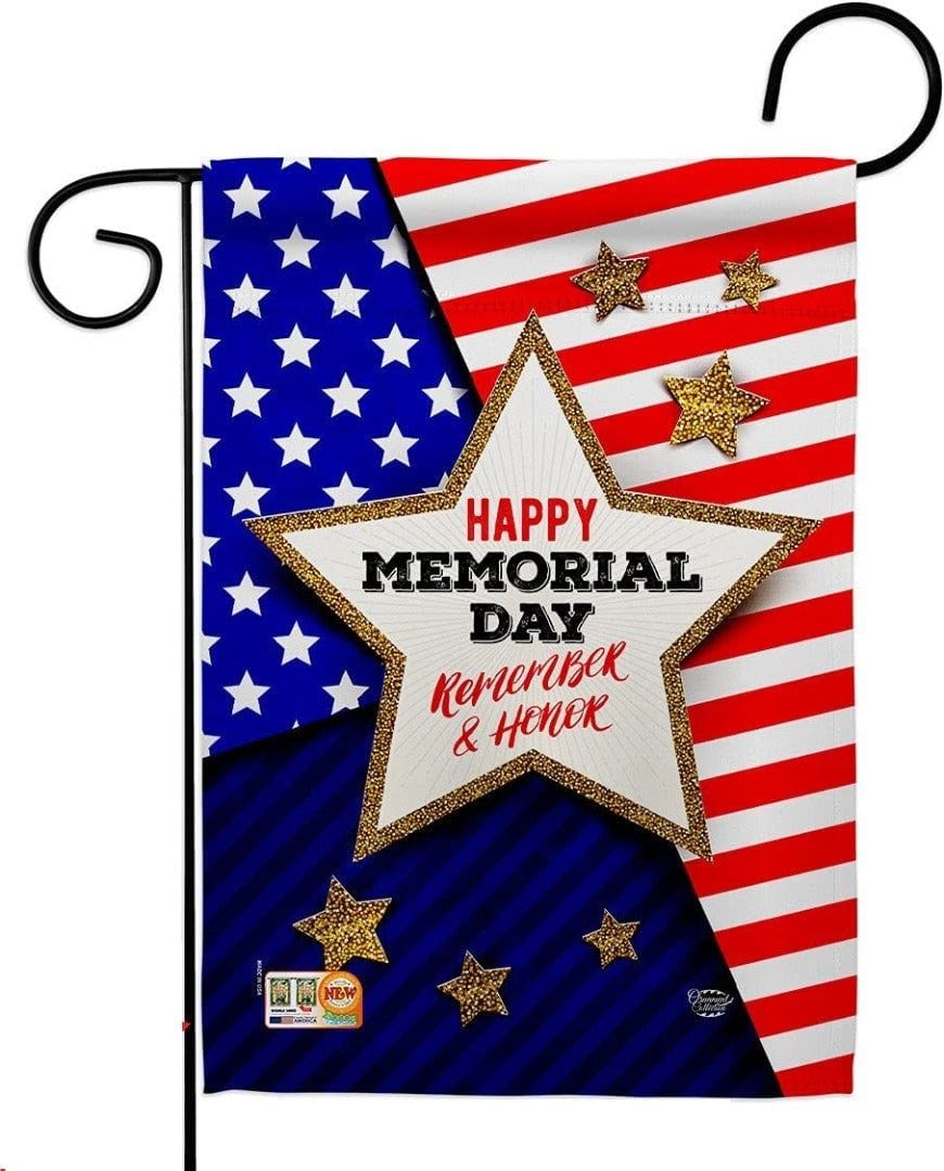 Happy Memorial Day Garden Flag 2 Sided Remember Honor heartlandflags