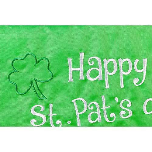 Happy St. Pat's Day Garden Flag 2 Sided Applique Green heartlandflags