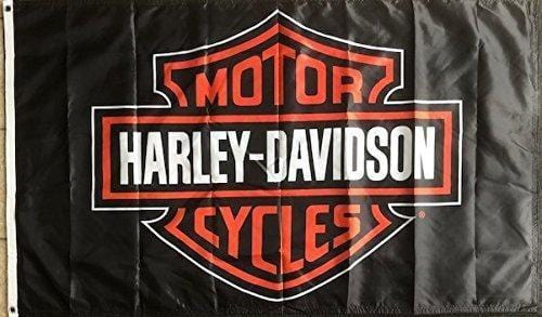 Harley Davidson Flag Black 2 Sided or Single Sided heartlandflags