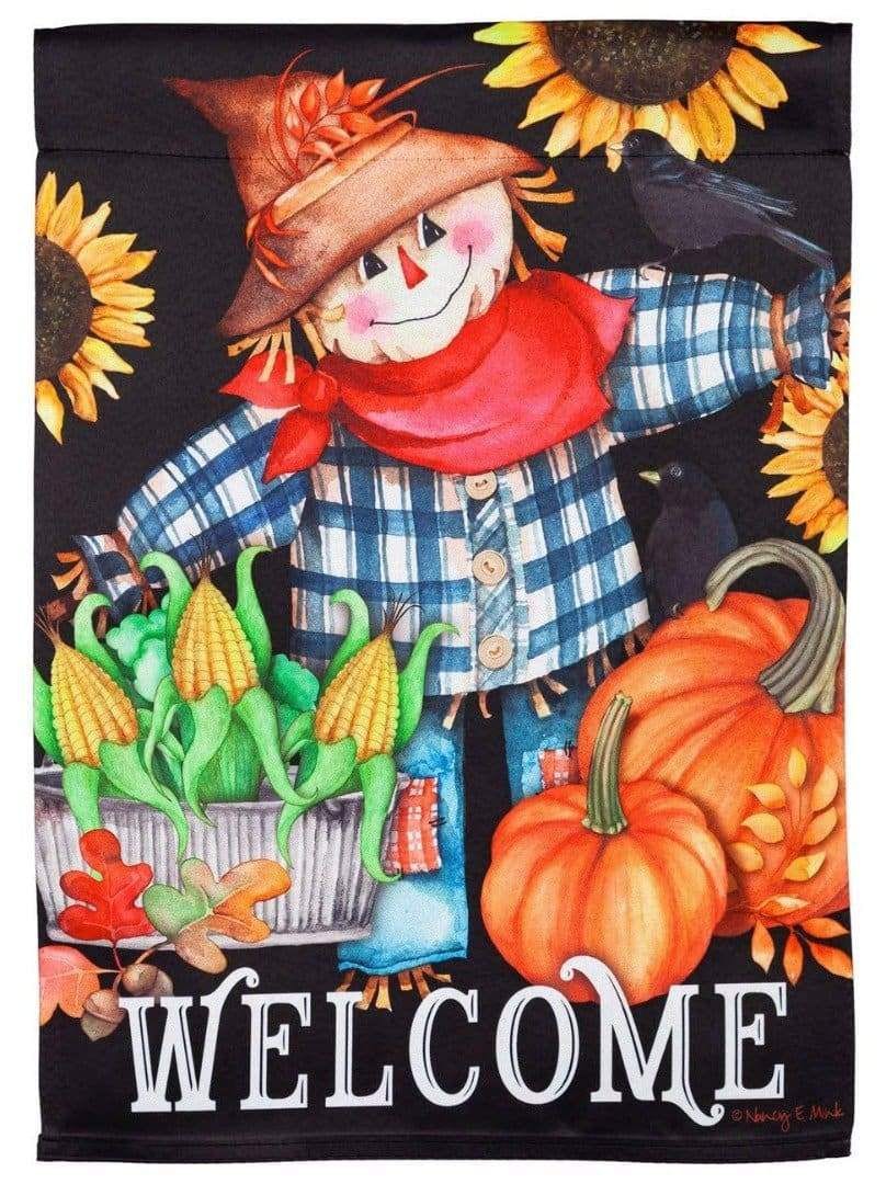 Harvest Scarecrow Garden Flag 2 Sided Welcome heartlandflags