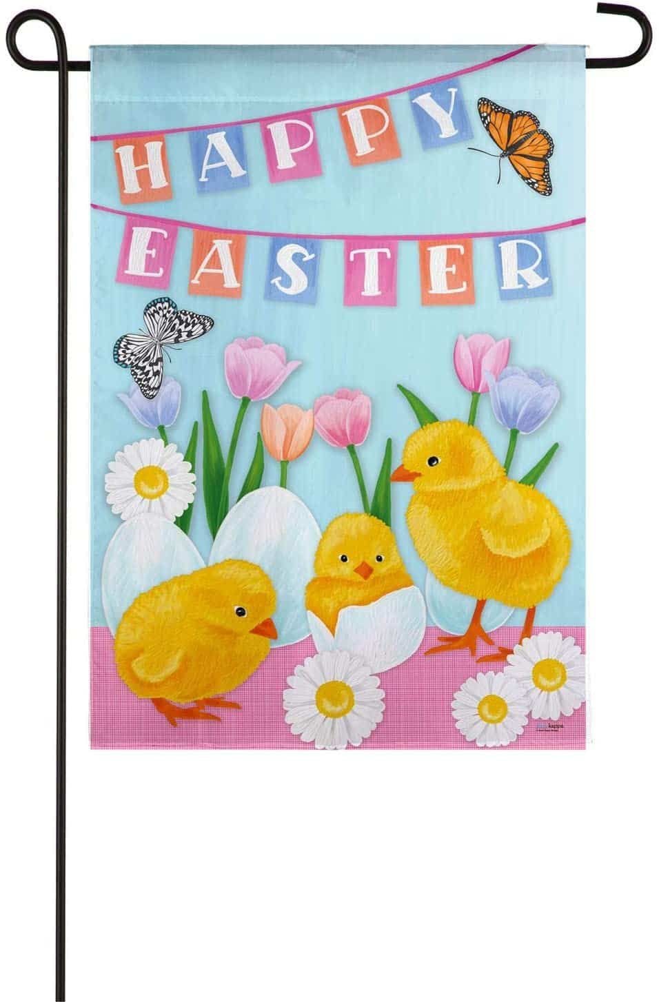 Hatched Happy Easter Garden Flag 2 Sided heartlandflags