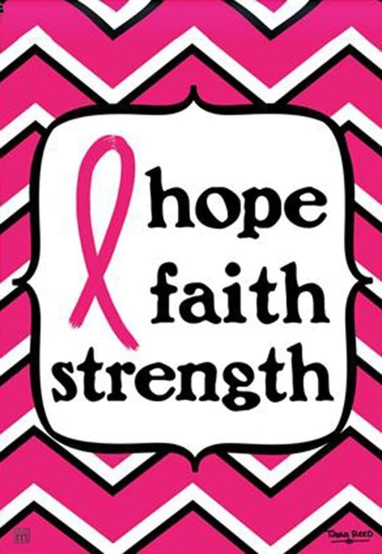 Hope Faith Strength Breast Cancer Garden Flag heartlandflags