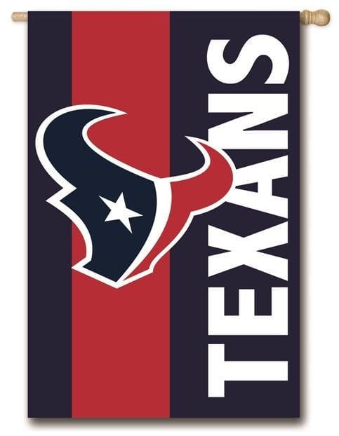 Houston Texans Banner 2 Sided Embellished Logo House Flag heartlandflags