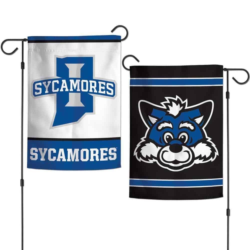 Indiana State Sycamores Garden Flag 2 Sided Logo heartlandflags