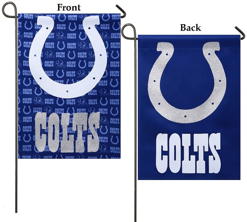 Indianapolis Colts Garden Flag 2 Sided Glitter heartlandflags