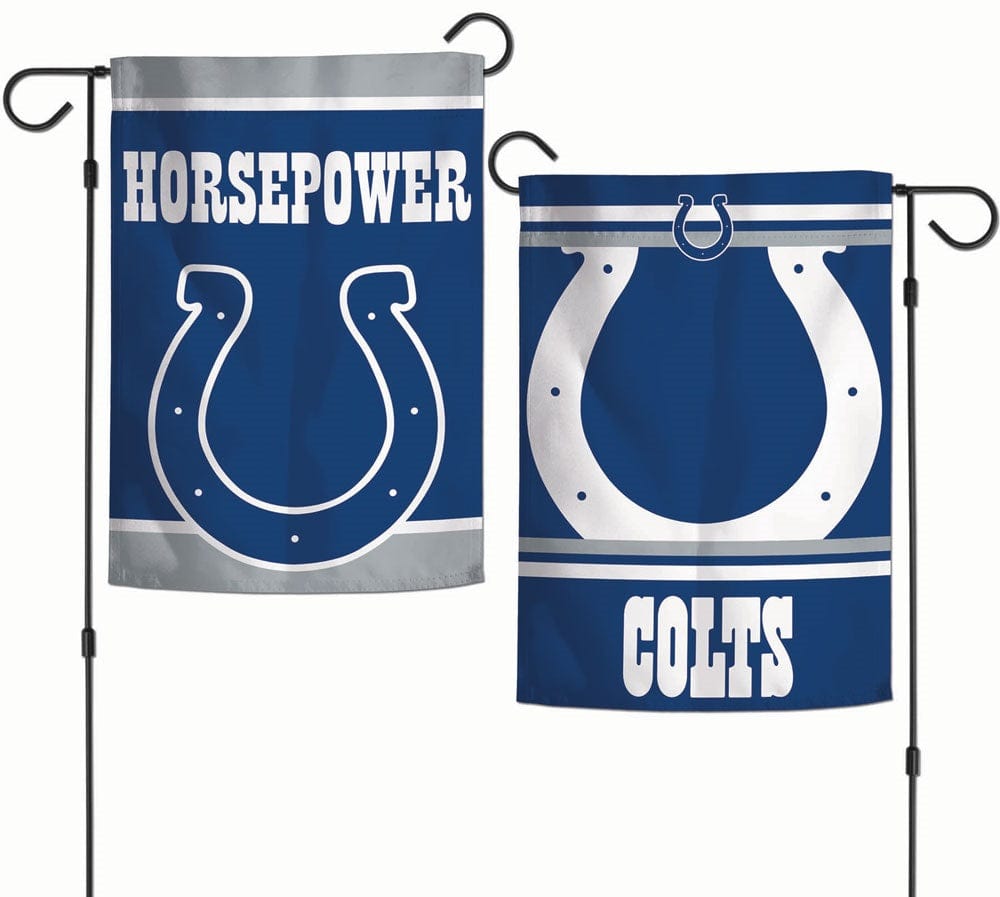 Indianapolis Colts Garden Flag 2 Sided Horse Power Slogan heartlandflags