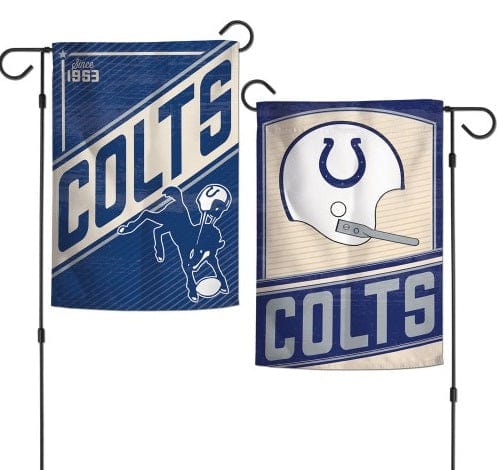 Indianapolis Colts Garden Flag 2 Sided Retro Classic Logo heartlandflags