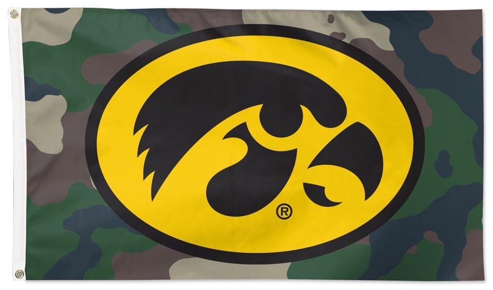 Iowa Hawkeyes Flag 3x5 Camo Military heartlandflags