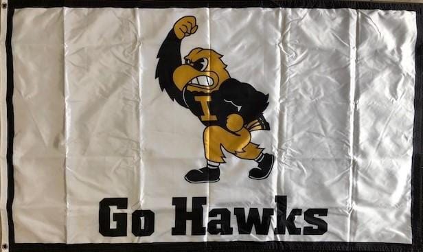 Iowa Hawkeyes Flag 3x5 Go Hawks 2 Sided heartlandflags