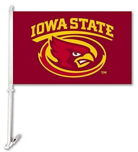 Iowa State Cyclones Car Flag with Wall Bracket heartlandflags