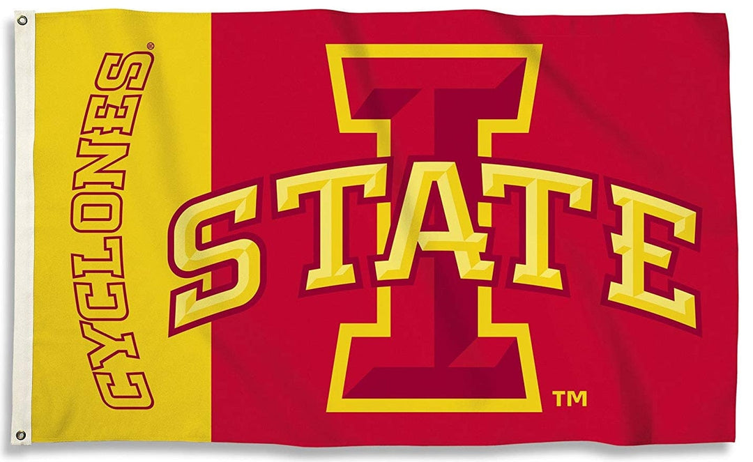 Iowa State University Flag 3x5 Cyclones I State Logo Red Gold heartlandflags