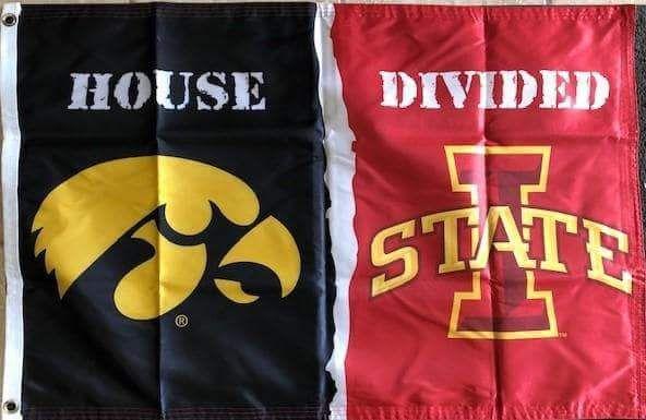 Iowa vs Iowa State House Divided Flag heartlandflags