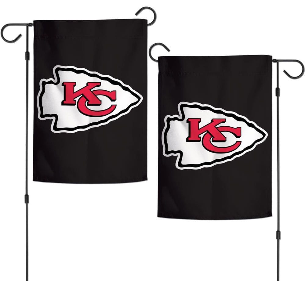 Kansas City Chiefs Garden Flag 2 Sided Black heartlandflags