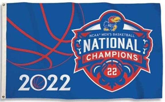 Kansas Jayhawks Flag 3x5 Basketball Champions 2022 heartlandflags